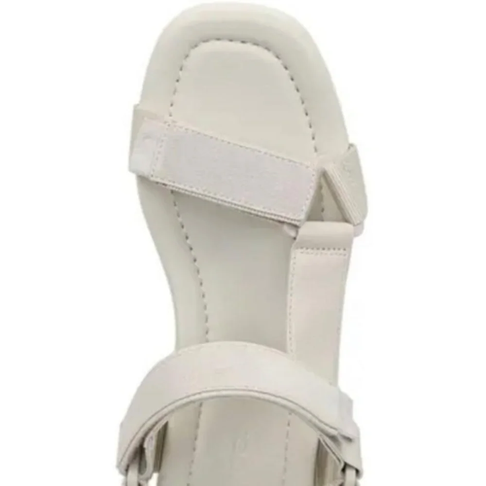 VINCE Carver Canvas-trimmed Faux Suede And Leather Sandals In White SIZE 11